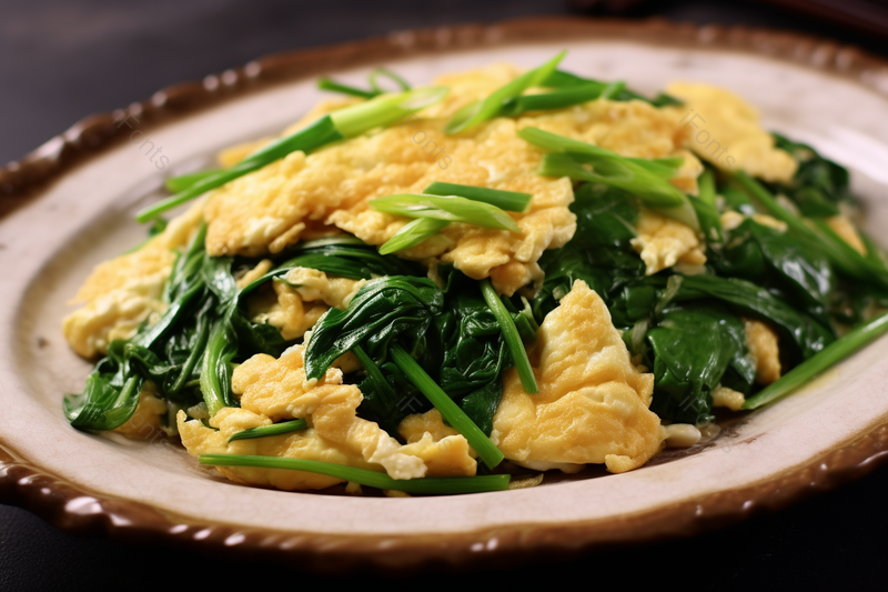 健康膳食中餐炒鸡蛋菠菜蔬菜,高清,摄影图,摄影图片,图片大全,摄影图免费下载